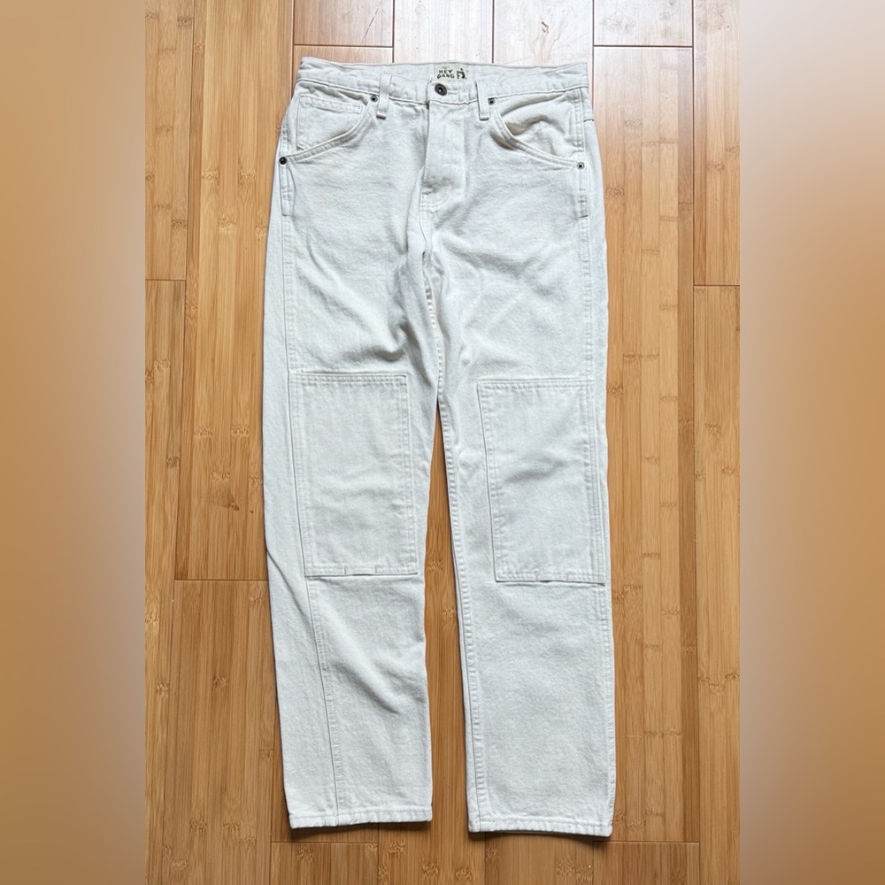 Women's White Patch-Knee Jeans